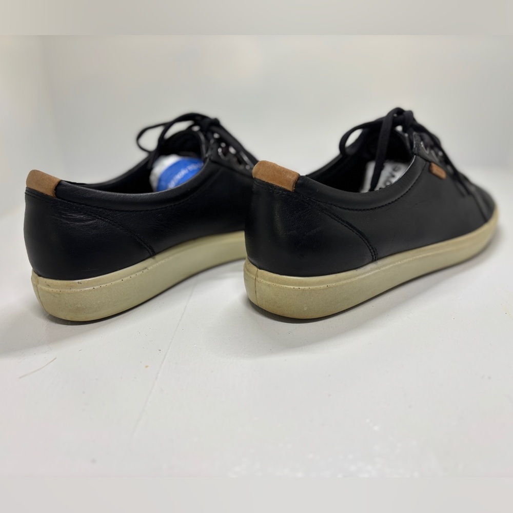 Ecco Soft 7 Black Leather Sneakers Women’s 9 Lace Up Comfort Casual Shoes - Picture 7 of 10